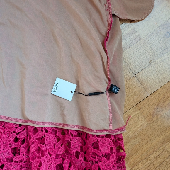 Fuchsia Crochet Lace Maxi Dress Size M - Picture 7 of 11